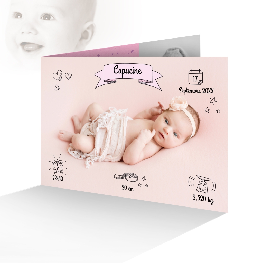 Faire part de naissance fille original et personnalisable