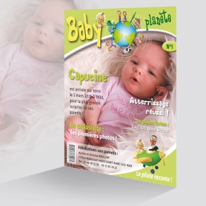 Beau Faire-Part Naissance Humour Couverture Magazine Photo Terre Ecolo