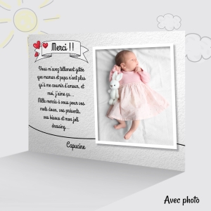 Carte de remerciement dessin d'enfant humoristique photo