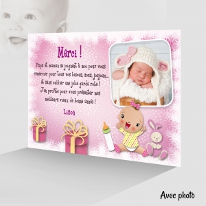 Carte de Remerciement Exclusive Photo Douceur Fille