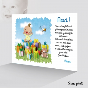 Carte de remerciement humoristique sans photo