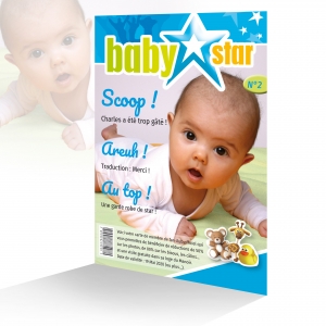 Carte de Remerciement Naissance Magazine Populaire «Baby Star» Garçon