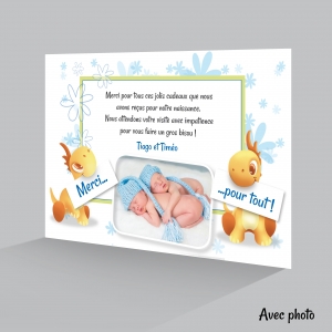 Carte Merci Jumeau Tendresse Jolie Fleurs Humour Adorables Dinosaures