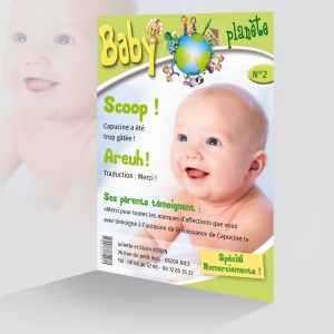 Carte Remerciement Couverture de Magazine Baby Planète Humoristique
