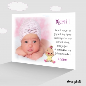 Carte Remerciements Photo Humoristique et Originale Bébé Rigolo
