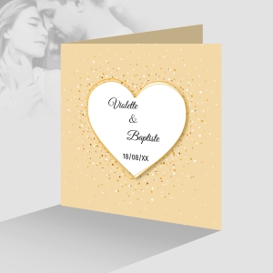 chic faire part de mariage élégant coeur original