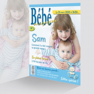 Faire Part de Naissance Bébé Magazine Rigolo Garçon Presse avec Photo