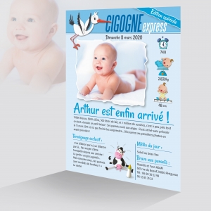 Faire-part de Naissance Garçon qui Annonce la Naissance avec Humour
