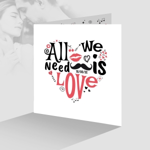 Faire-part mariage humour nuage de mot en forme de coeur photo