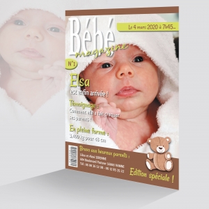Faire-Part Naissance Original Photo Couverture Magazine Bébé Magazine