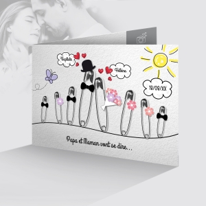 joli faire-part de mariage avec 6 enfants amusant enfants qui annoncent - photo