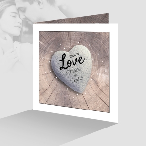 joli faire part élégant chic photo galet sur fond en bois original