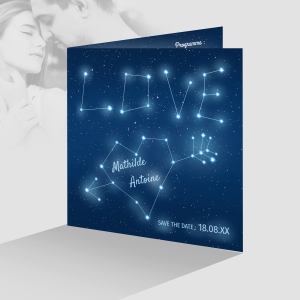 joli faire-part mariage astronomie étoiles constellation original