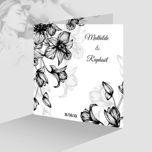 magnifique fair par mariage original fond blanc avec leurs de lys élégant